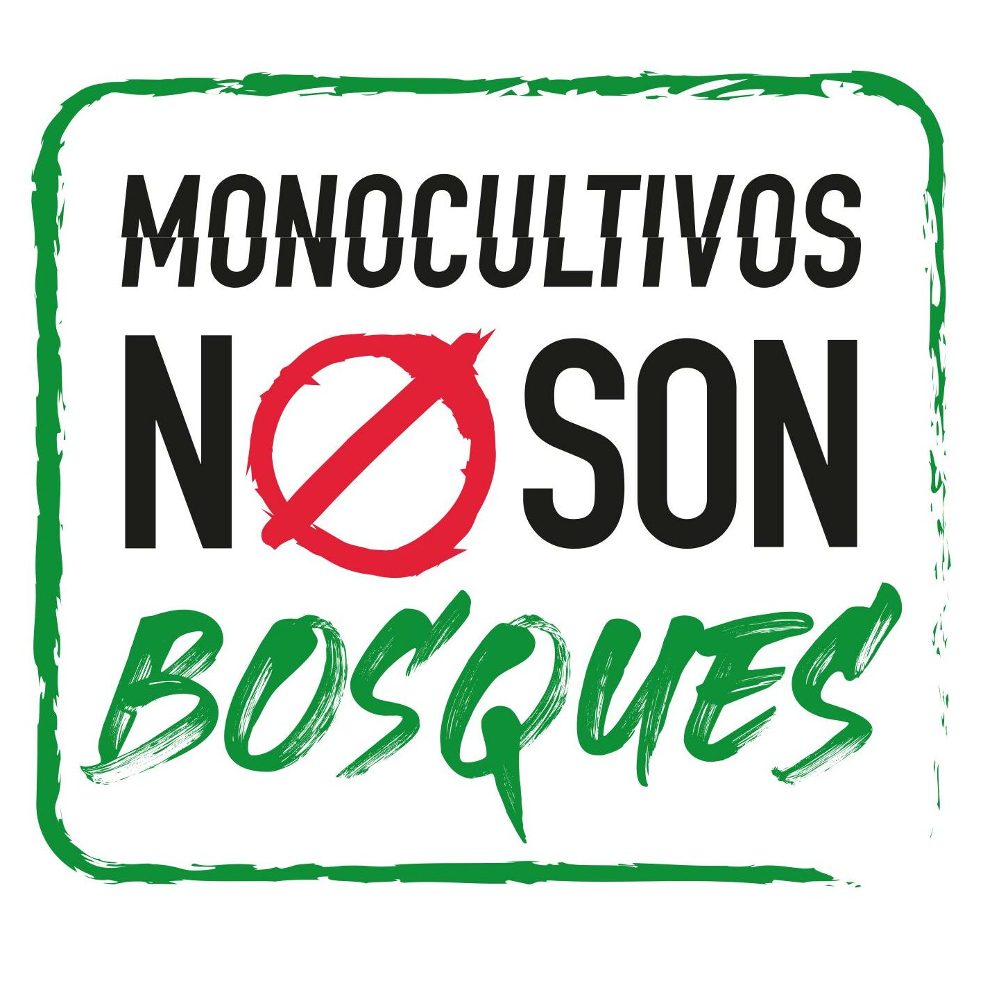 Monocultivos no son bosques logo